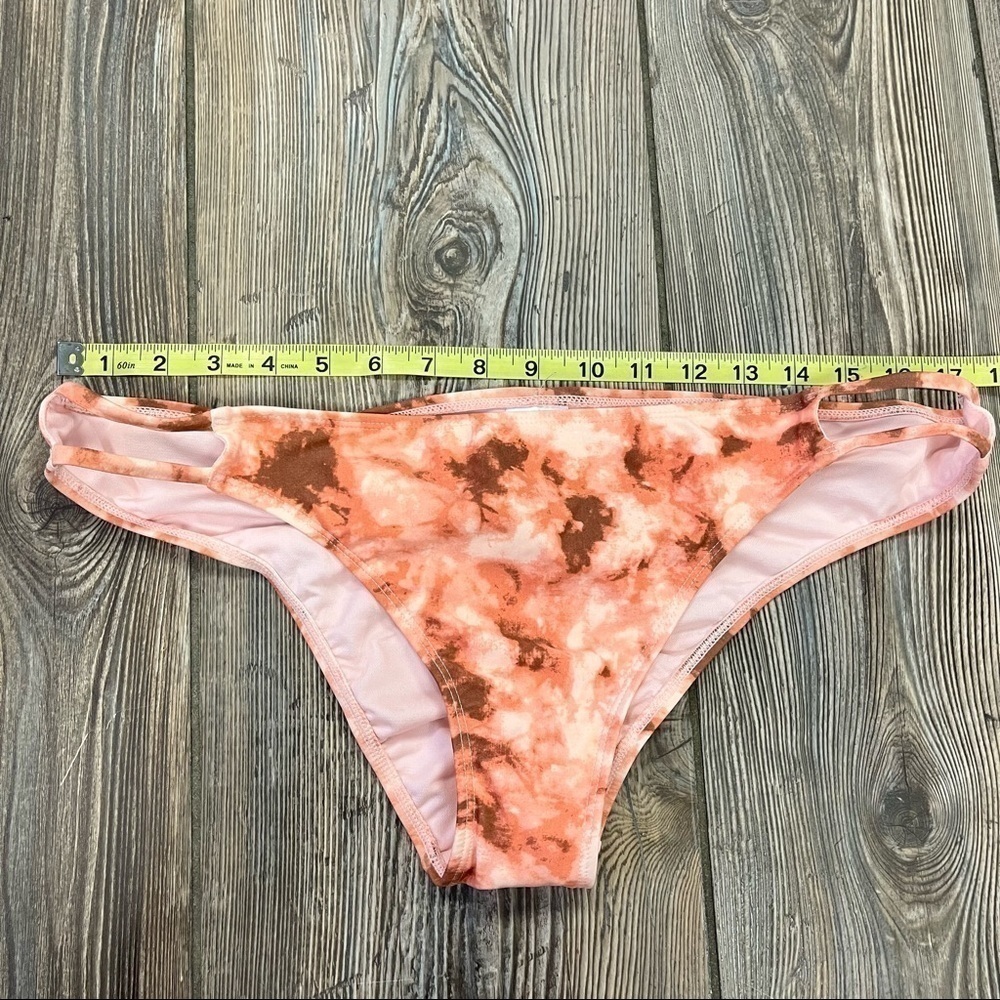 XHILARATION Pink Tie Dye Bikini Bottoms Ruched Swim Bottoms Cheeky NWOT - Picture 7 of 10